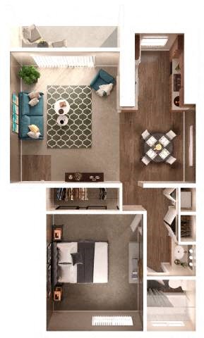 One bedroom floor plan